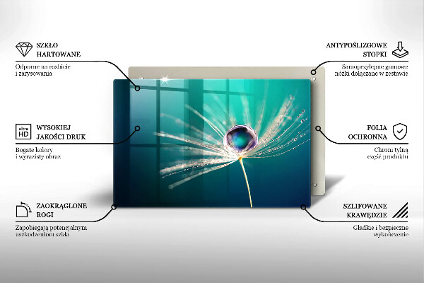 Tagliere in vetro Rugiada su un dente di leone