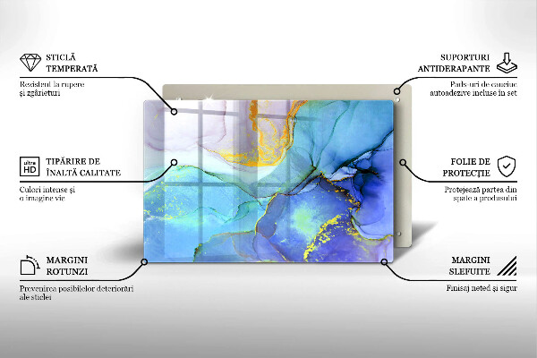 Tagliere in vetro Pietra d'oro incrinata