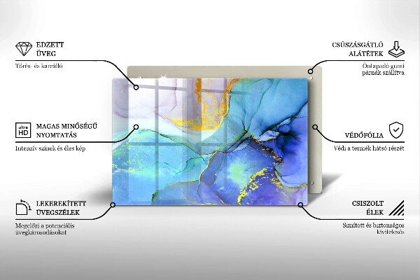 Tagliere in vetro Pietra d'oro incrinata