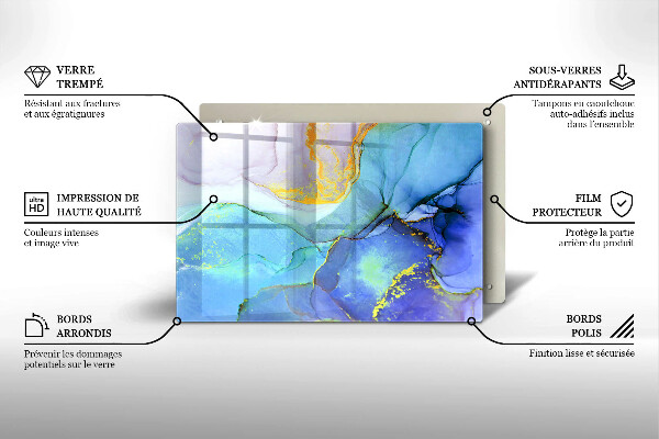 Tagliere in vetro Pietra d'oro incrinata