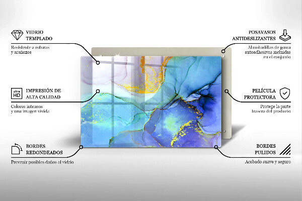 Tagliere in vetro Pietra d'oro incrinata