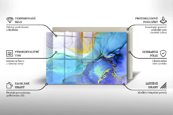 Tagliere in vetro Pietra d'oro incrinata