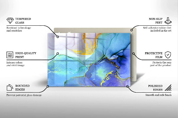 Tagliere in vetro Pietra d'oro incrinata