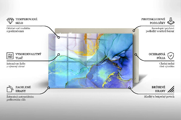 Tagliere in vetro Pietra d'oro incrinata
