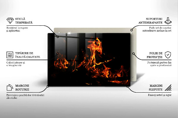 Tagliere in vetro Accendi una fiamma viva