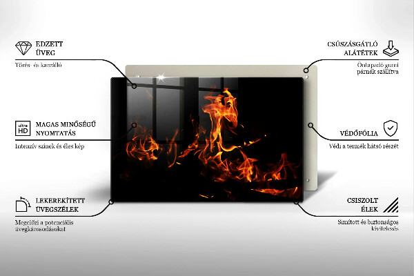 Tagliere in vetro Accendi una fiamma viva