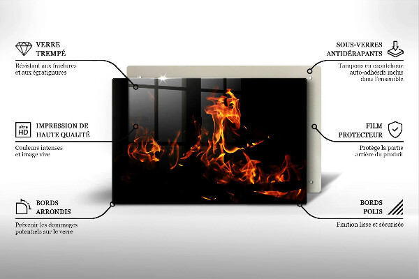 Tagliere in vetro Accendi una fiamma viva