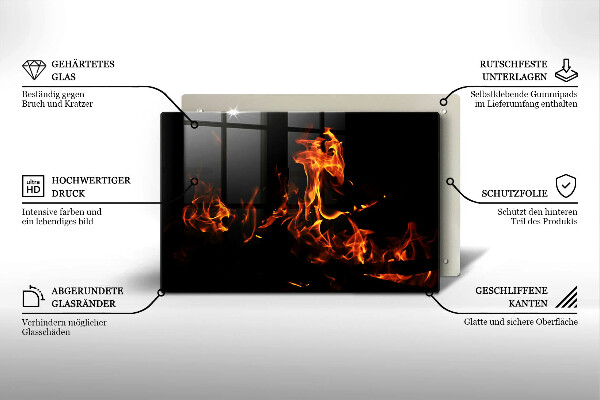 Tagliere in vetro Accendi una fiamma viva