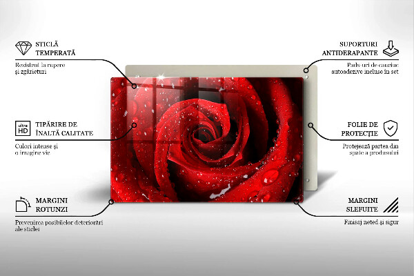 Tagliere in vetro temperato Petali di fiori di rosa