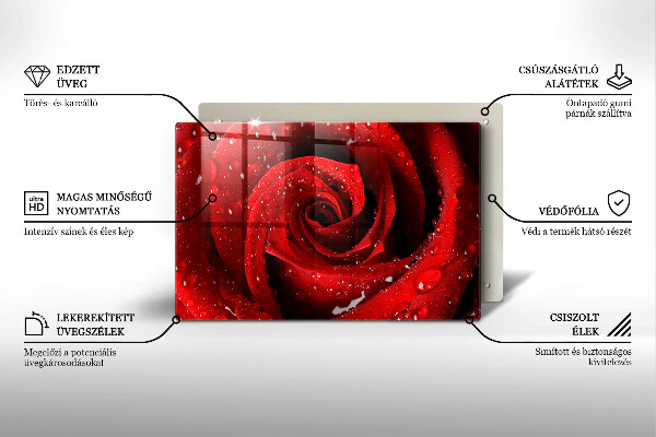 Tagliere in vetro temperato Petali di fiori di rosa