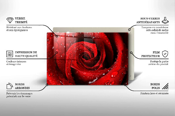 Tagliere in vetro temperato Petali di fiori di rosa