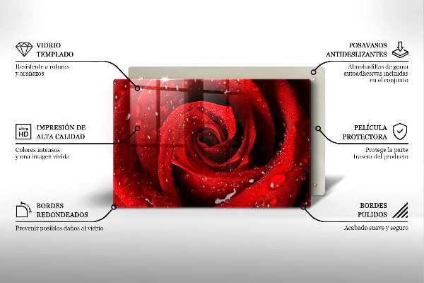 Tagliere in vetro temperato Petali di fiori di rosa