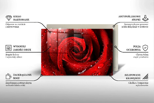 Tagliere in vetro temperato Petali di fiori di rosa