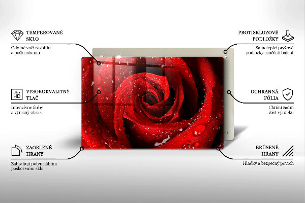 Tagliere in vetro temperato Petali di fiori di rosa