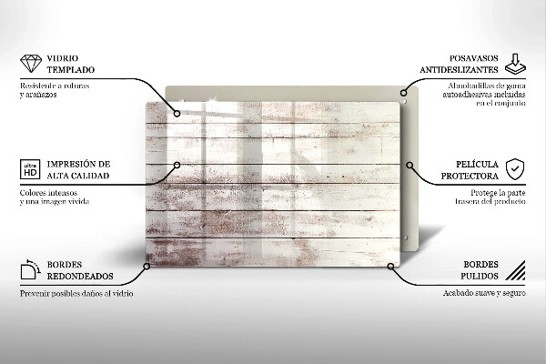 Tagliere in vetro temperato Vecchie tavole di legno