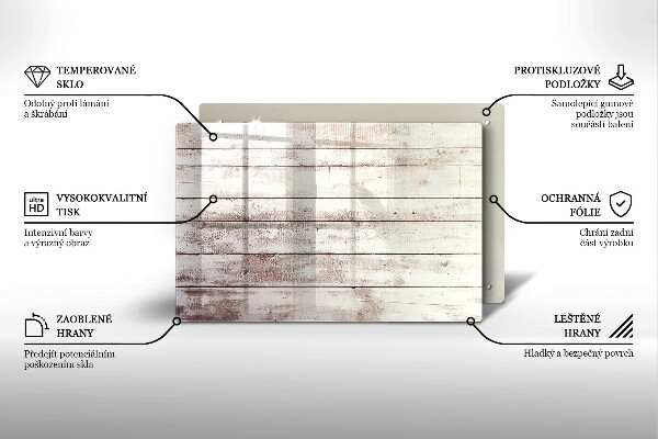 Tagliere in vetro temperato Vecchie tavole di legno