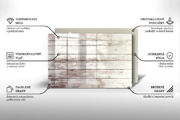 Tagliere in vetro temperato Vecchie tavole di legno