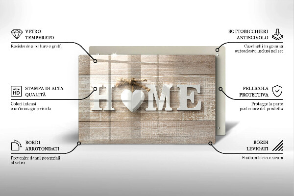 Tagliere in vetro temperato Home