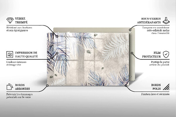 Tagliere in vetro Foglie sottili