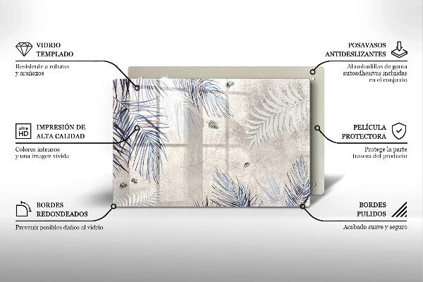 Tagliere in vetro Foglie sottili
