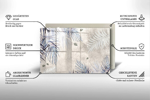 Tagliere in vetro Foglie sottili