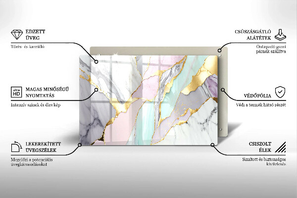 Tagliere in vetro Marmo pastello