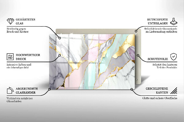 Tagliere in vetro Marmo pastello