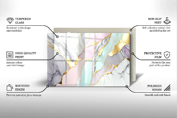 Tagliere in vetro Marmo pastello