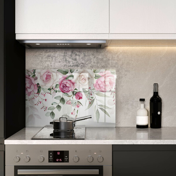 Tagliere in vetro Rose dell'acquerello