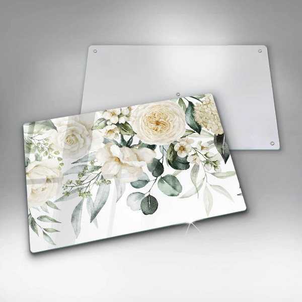 Tagliere in vetro Fiori ad acquerelli