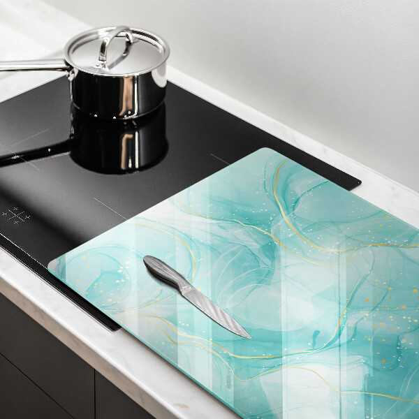 Tagliere in vetro Astrazione blu e oro