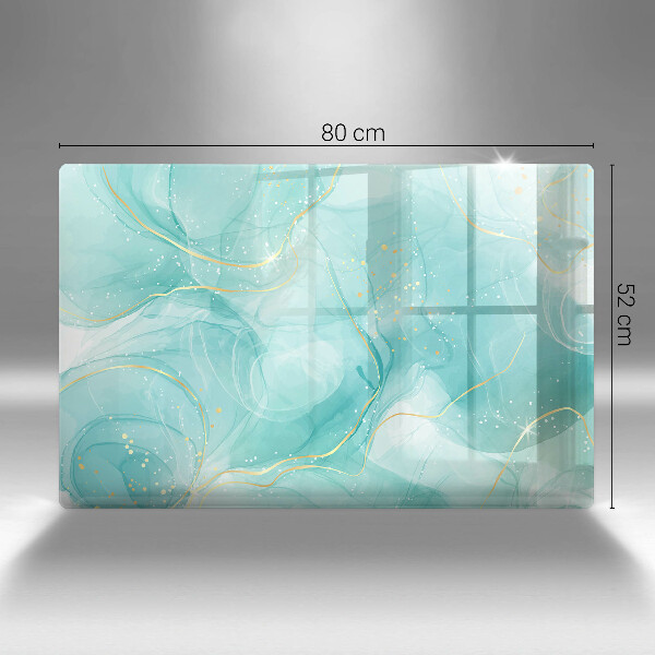 Tagliere in vetro Astrazione blu e oro