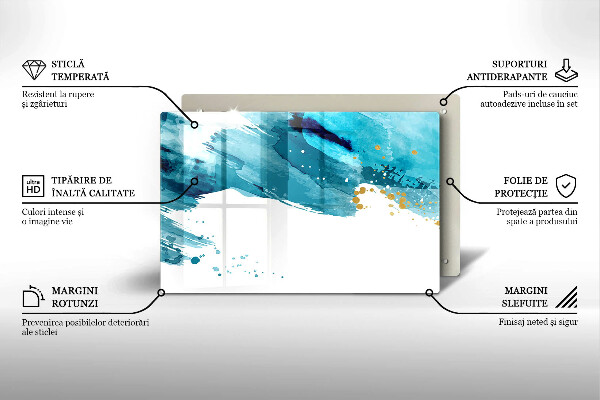 Tagliere in vetro Macchie blu