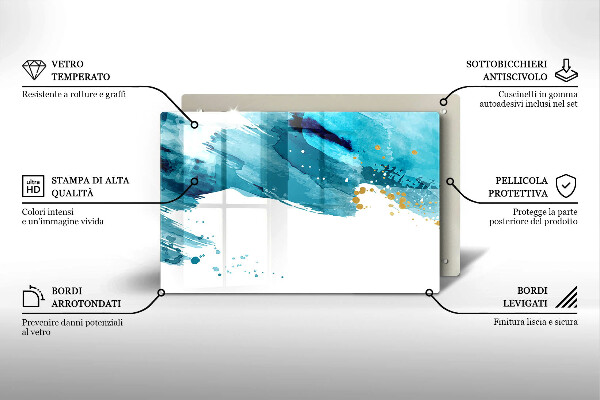 Tagliere in vetro Macchie blu