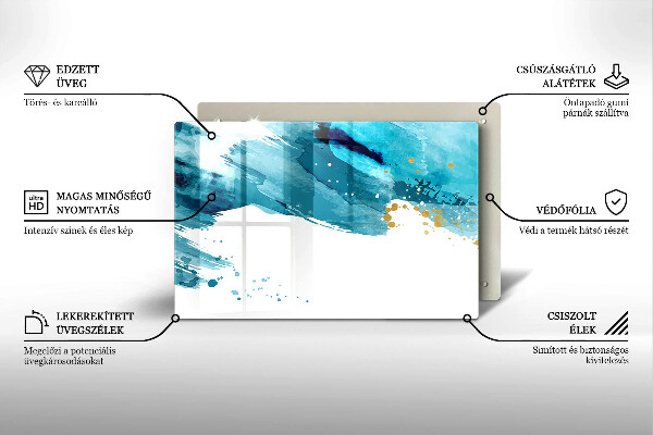 Tagliere in vetro Macchie blu