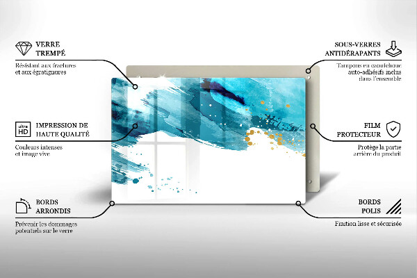 Tagliere in vetro Macchie blu