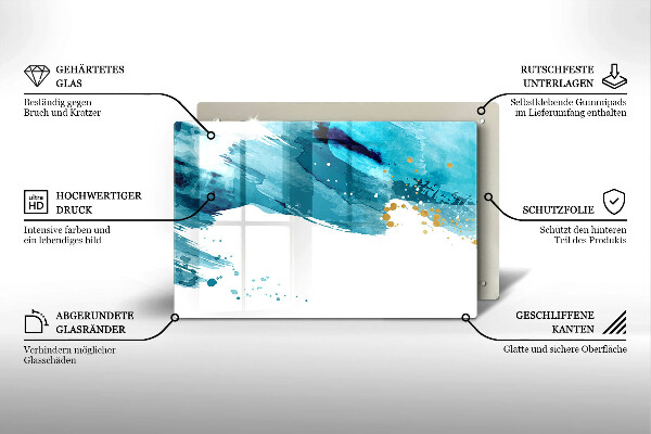 Tagliere in vetro Macchie blu