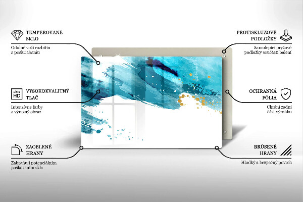 Tagliere in vetro Macchie blu