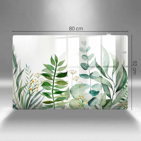 Tagliere in vetro Illustrazione delle foglie delle piante