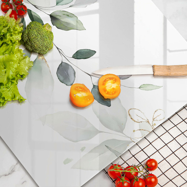 Tagliere in vetro Foglie ad acquerello