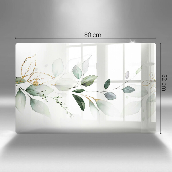 Tagliere in vetro Foglie ad acquerello