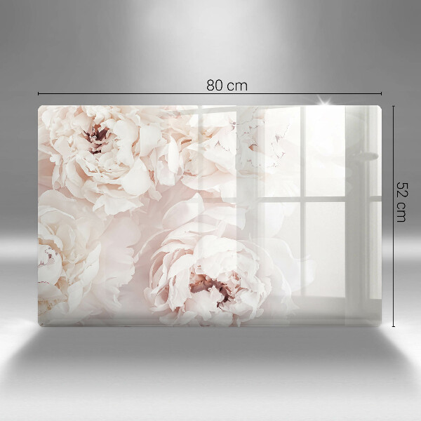 Tagliere in vetro temperato Peonie pastello