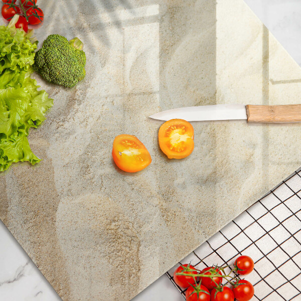 Tagliere in vetro temperato Foglie di palma e sabbia