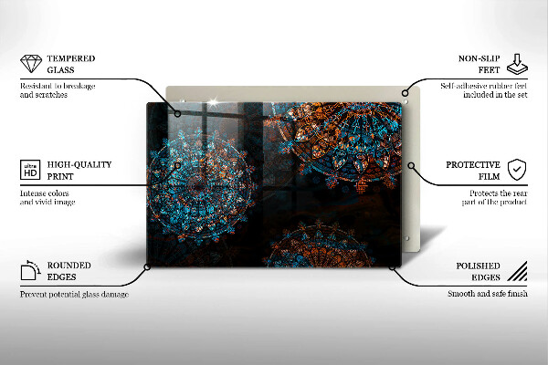 Tagliere in vetro temperato Ruote vintage boho