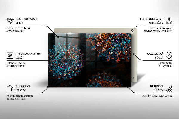 Tagliere in vetro temperato Ruote vintage boho