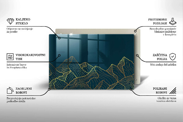 Tagliere in vetro temperato Montagne astratte