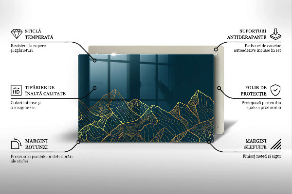 Tagliere in vetro temperato Montagne astratte