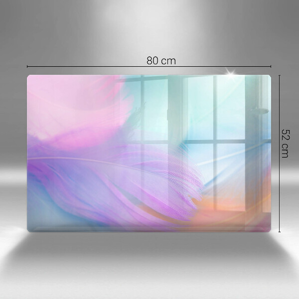 Tagliere in vetro temperato Piume pastello