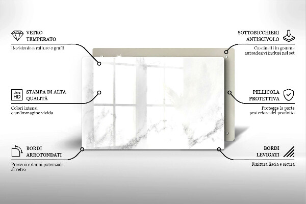 Tagliere in vetro temperato Marmo moderno