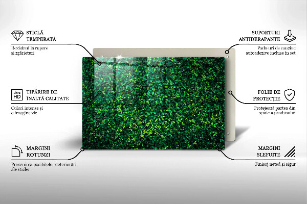 Tagliere in vetro temperato Pianta con foglie piccole